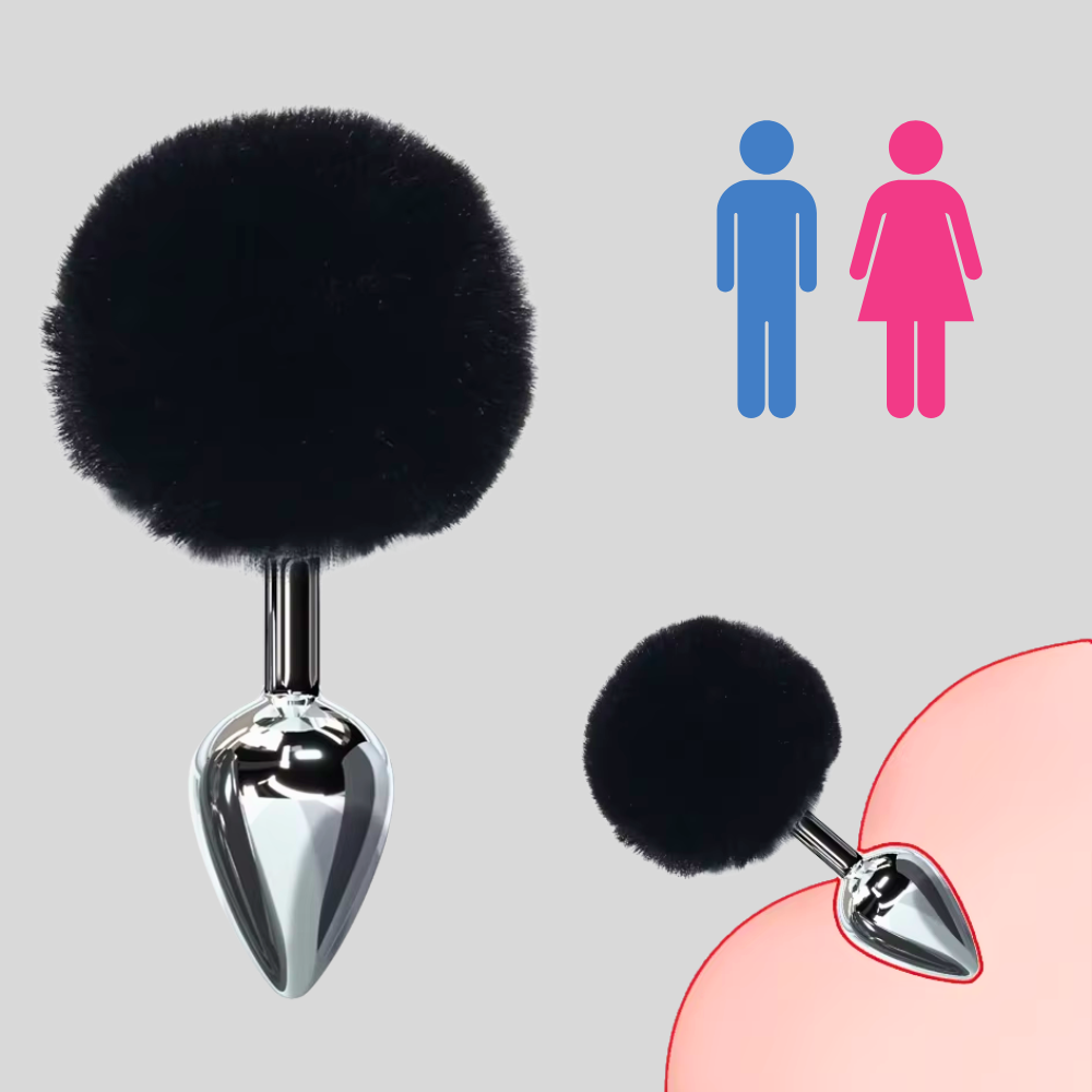 Furry Butt Plug Black Bunny Tail Furry Butt Plug Black Bunny Tail
