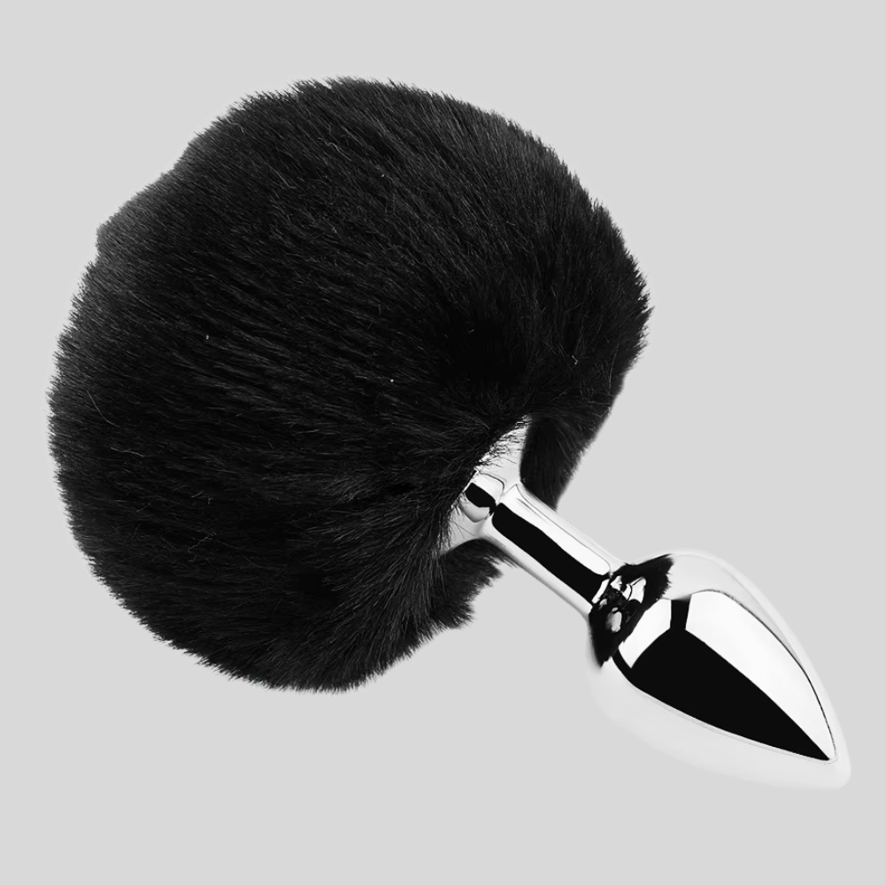 Furry Butt Plug Black Bunny Tail Furry Butt Plug Black Bunny Tail