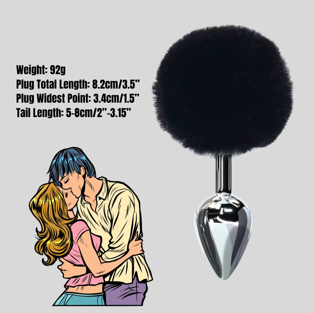 Furry Butt Plug Black Bunny Tail Furry Butt Plug Black Bunny Tail