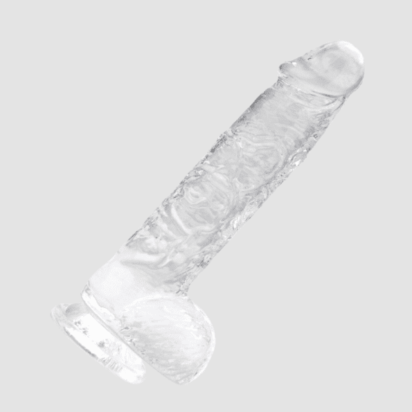 6 Inch Clear Dildo with Balls